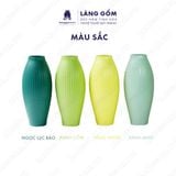  Bình cắm hoa trang trí gốm sứ Bát Tràng kiểu quả bom khía màu pastel, men mát, dùng để bàn, phòng khách 