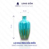  Bình hoa men hoả biến dáng chai múi 
