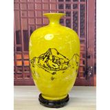  Bình hút lộc dáng cao màu vân đá phong thủy vẽ vàng 18k - cao 29cm, 39cm 