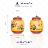  Hũ đựng trà đất nung tứ quý Tùng, Cúc, Trúc, Mai 
