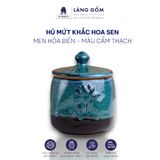 Hũ mứt khắc hoa sen Men hỏa biến 