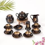  Bộ ấm chén men hỏa biến dáng quả đào 