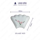  Bộ bát đĩa hoa mặt trời men kem vẽ hoa đào 