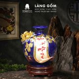  Bình Hút Lộc Vạn Sự Như Ý Đắp Nổi 3D Gốm Sứ Bát Tràng – Bình Tụ Lộc Phong Thủy Quà Tặng Cao Cấp 