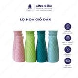  Bình hoa men mát dáng giỏ đan màu pastel 