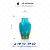  Bình hoa men hỏa biến dáng lộc bình màu xanh đồng 