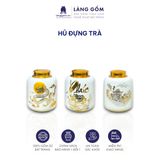  Hũ gốm sứ đựng trà men trắng 