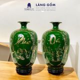  Bình hút lộc vân đá vẽ vàng 18K Phúc Đức Tài Lộc - bổ khung tứ cảnh phong thủy 