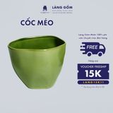  Cốc sứ kiểu dáng méo độc lạ bắt mắt, men mát, dung tích 200ml 