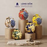  Bình Hút Lộc Công Đào Kênh Bong Đắp Nổi Gốm Sứ Bát Tràng – Bình Tụ Lộc Phong Thủy Quà Tặng Cao Cấp 