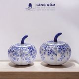  Hũ mứt sứ họa tiết vẽ tay thủ công dáng Quả Bí 