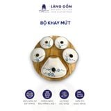  Bộ hũ mứt rẻ quạt 5 món kèm khay gỗ 