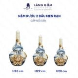  Nậm rượu thờ cúng 2 bầu men rạn đắp nổi 