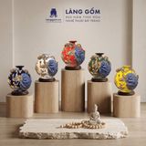  Bình Hút Lộc Công Đào Kênh Bong Đắp Nổi Gốm Sứ Bát Tràng – Bình Tụ Lộc Phong Thủy Quà Tặng Cao Cấp 