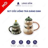  Set 2 cốc uống trà Giáng Sinh 