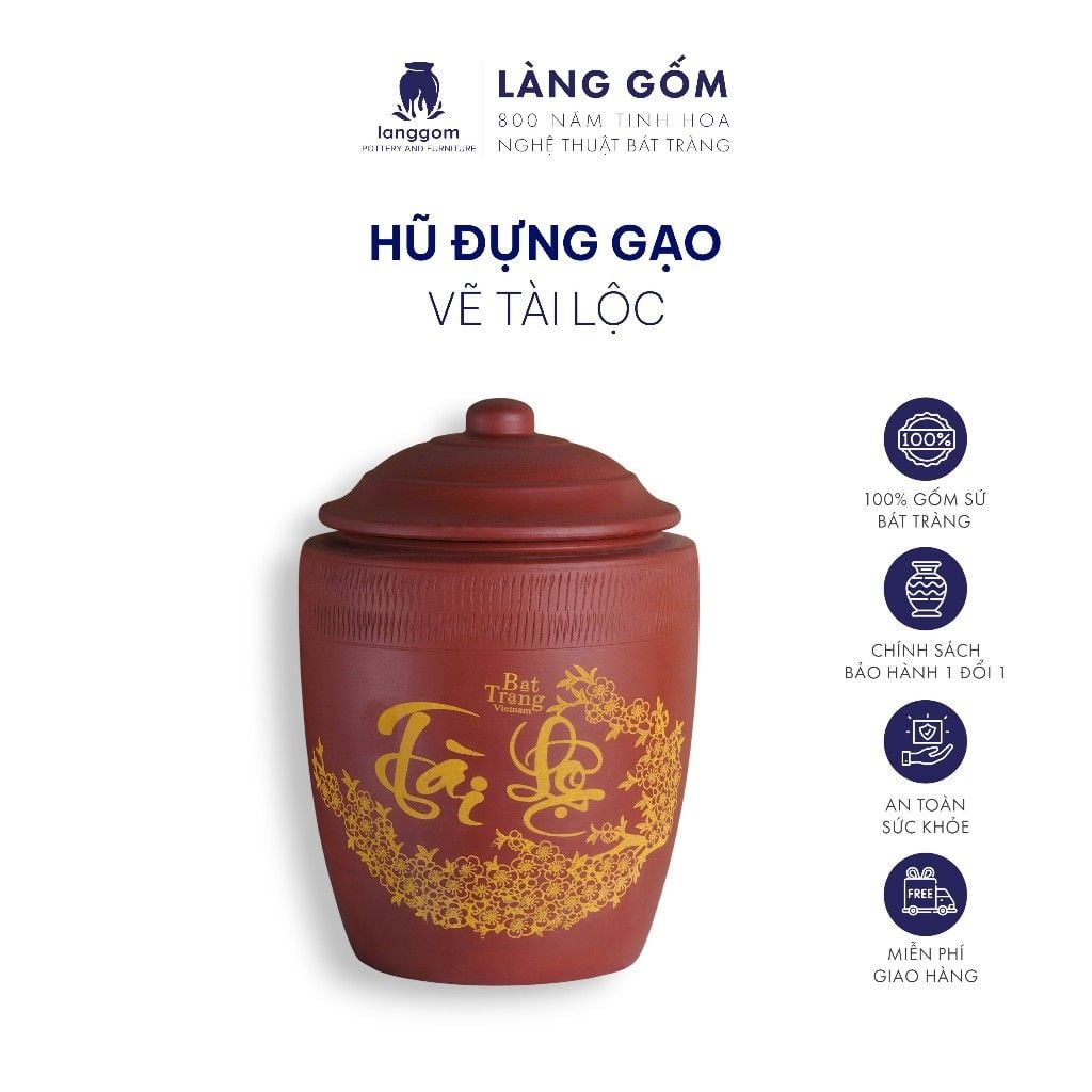  Hũ đựng gạo, muối dưa cà Tài Lộc (TH) 