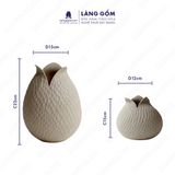  Bình Hoa Decor Dáng Nụ Hoa Texture Tổ Ong Men Matte Cao Cấp 