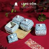  Khay gỗ sồi đựng hũ mứt hình chữ nhật, hình vuông, khay may cho set hũ mứt 