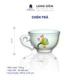  Bộ ấm chén dáng Phú Quý men trắng vẽ đài sen 