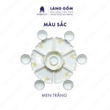  Bộ bát đĩa hoa mặt trời men trắng vẽ họa tiết vẽ tay 