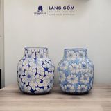  Lọ hoa men lam họa tiết vẽ tay (TH) 