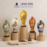  Mai Bình Tích Lộc Phong Thủy Đắp Nổi 3D Gốm Sứ Bát Tràng - Thuận Buồm Xuôi Gió - Quà Tặng Cao Cấp 