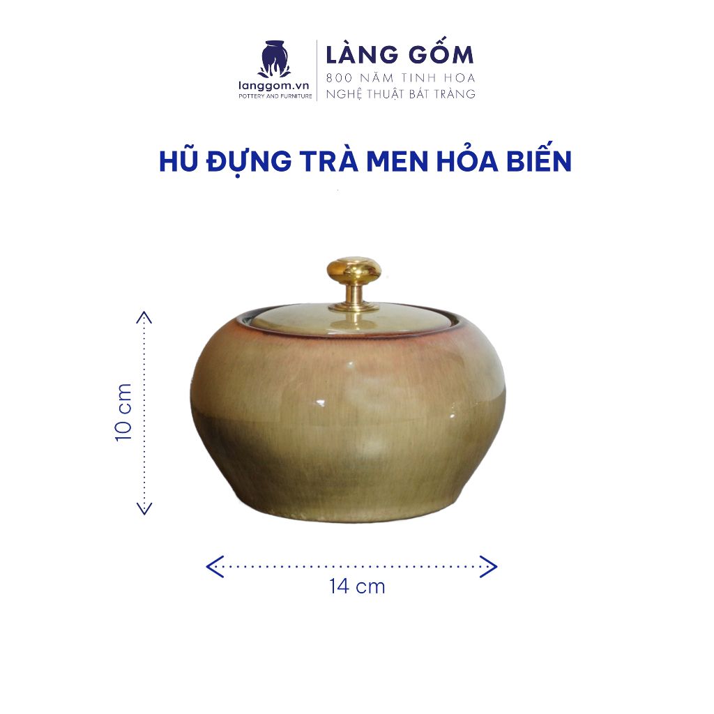  Hũ đựng trà men hỏa biến 