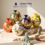  Bình Hút Lộc Gốm Sứ Bát Tràng Đắp Nổi Mã Đáo Thành Công Vẽ Vàng Kim - Quà Tặng Phong Thủy Cao Cấp 