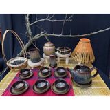  Bộ ấm chén men hỏa biến dáng ba chân 