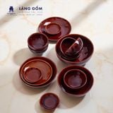  Bộ bàn ăn men hỏa biến - Màu nâu trầm 