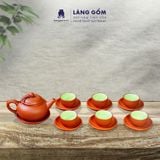  Bộ ấm chén đất nung dáng chóp bẹt 