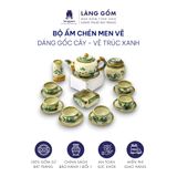  Bộ ấm chén gốm sứ Bát Tràng họa tiết vẽ tay kiểu Gốc cây - Dung tích 340 - 620ml 