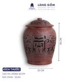  Hũ đựng gạo Bát Tràng khắc nổi Vân Mây 