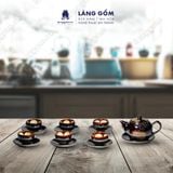  Bộ ấm chén men hỏa biến dáng quả đào 