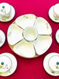  Bộ khay bát đĩa sứ hoa mai 5 cánh 