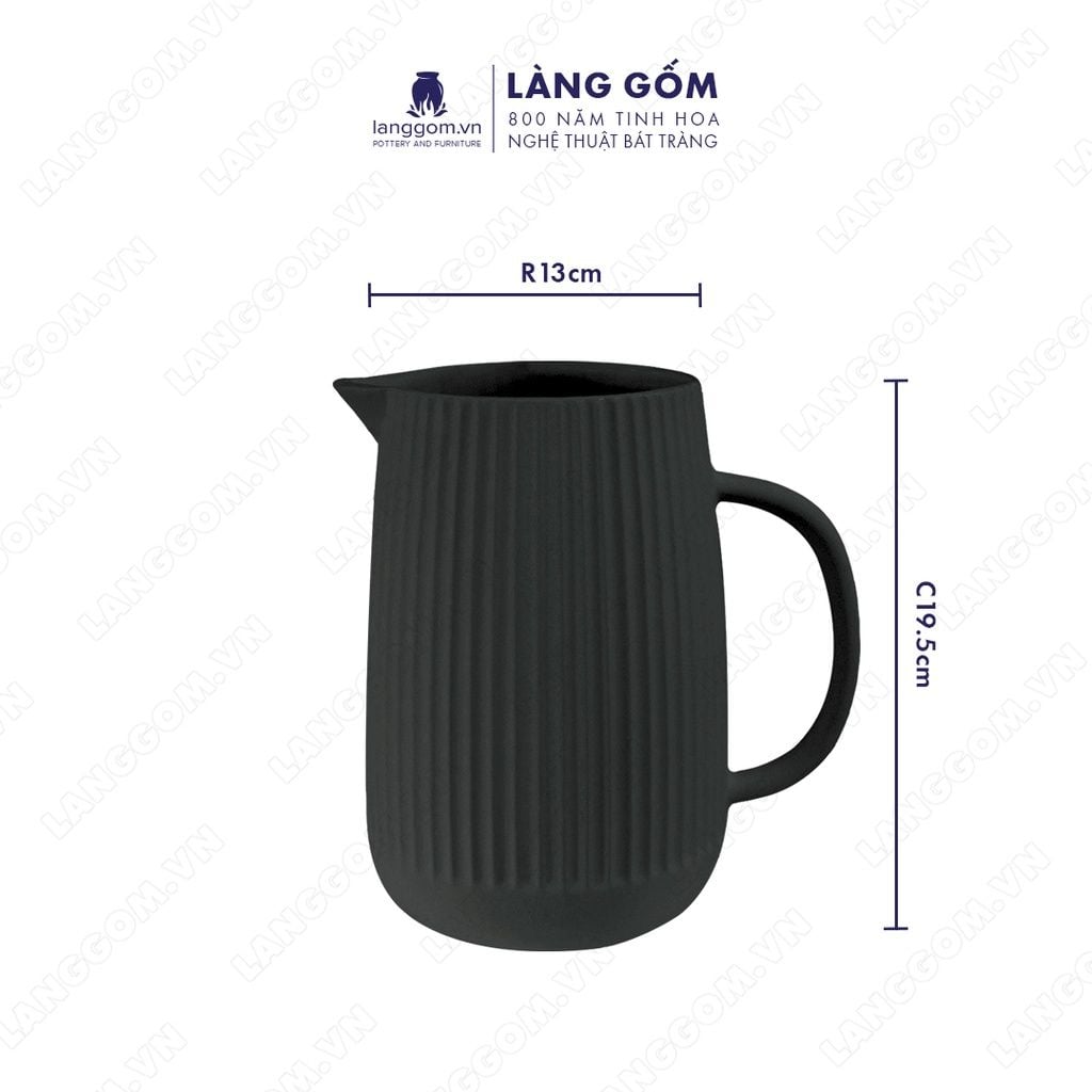  Bình đựng nước men mát có quai cầm khía gân 