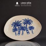  Đĩa lam họa tiết vẽ tay 