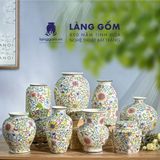 Bình hoa men màu họa tiết dây leo (TH) 