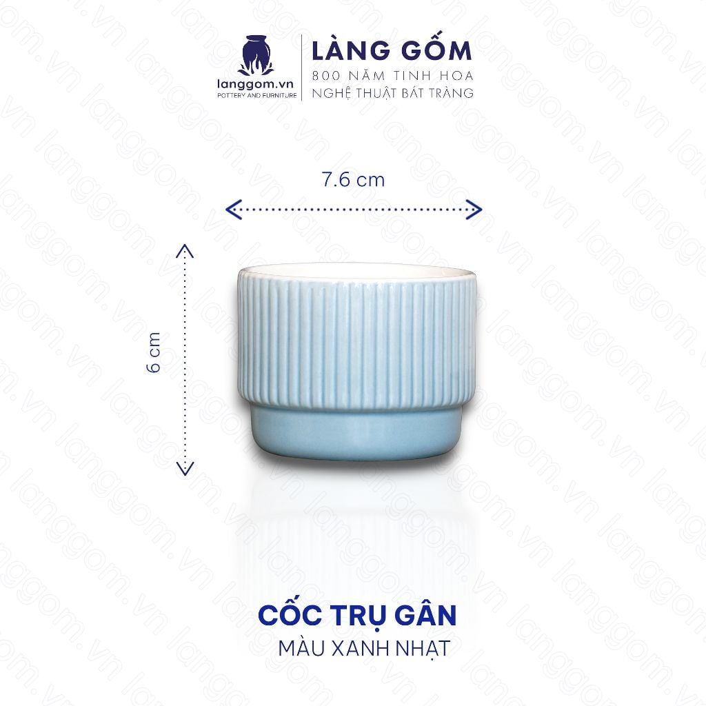  Cốc dáng trụ gân nhiều màu, men mát phong cách Châu Âu 