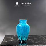  Bình hoa men hỏa biến dáng lộc bình màu xanh đồng 