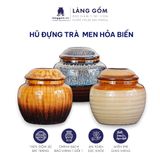  Hũ đựng trà men hoả biến 