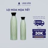  Bình hoa họa tiết kẻ mưa, cắm tuyết mai, thanh liễu, cỏ lau 