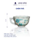  Bộ ấm chén bưởi lửa men trắng vẽ đào xanh 