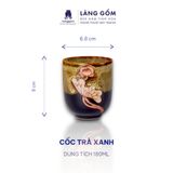  Cốc trà xanh không quai men hỏa biến dung tích 180ml 