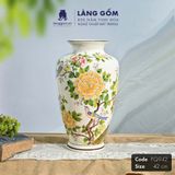  Bình hoa men màu vẽ tay họa tiết hoa phú quý 