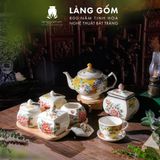  Hũ mứt sứ họa tiết vẽ tay thủ công dáng vuông, tròn 