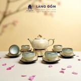  Bộ ấm chén dáng quả hồng màu hỏa biến sữa 