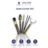  Bộ dụng cụ pha trà - Bộ cung nhãn bằng đồng, gỗ mun đen 