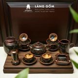  [SẢN PHẨM TẾT 2026] Bộ ấm chén uống trà men hỏa biến màu hoàng kim sa 