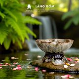  Bát minh đường tụ thủy, bát thả hoa cúng Phật, men hỏa biến phong thủy cao cấp 